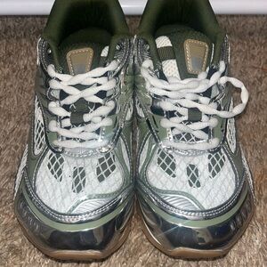 Stylish Green and Silver Kids Shoes